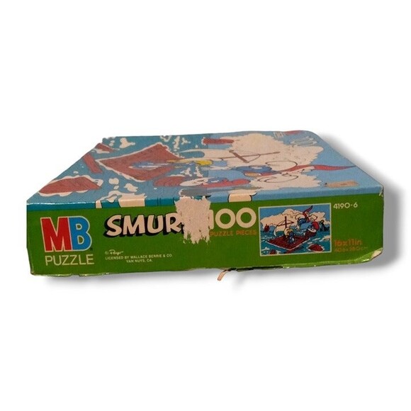 Milton Bradley Smurf Jigsaw Puzzle-Vintage-41906-100 Pieces-Smurfette-Complete - Picture 5 of 9